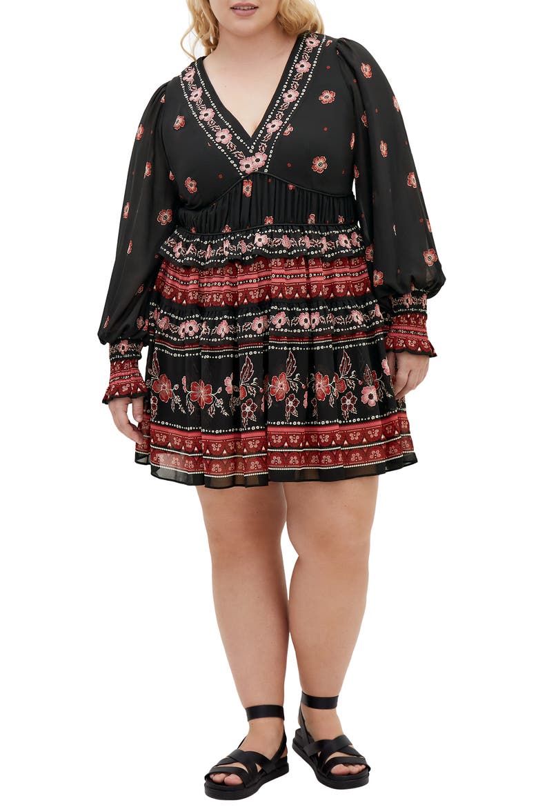 Ophelia Floral Print Long Sleeve Dress