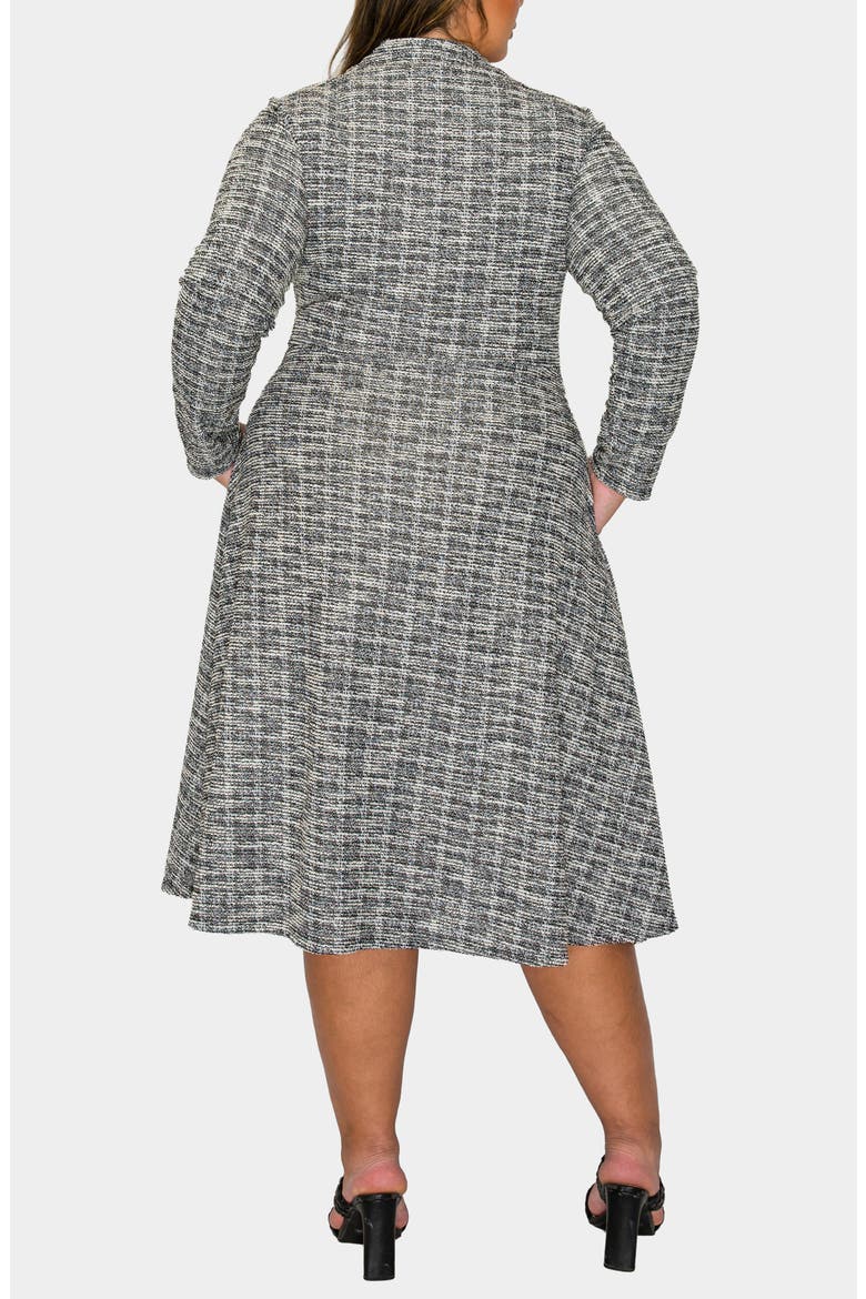 Chelsea Long Sleeve Tweed Midi Dress