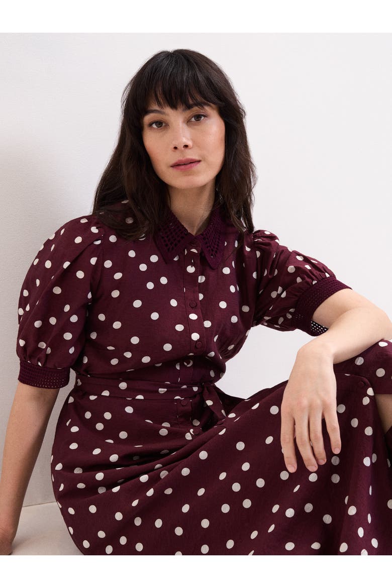 Delphine Printed Puff Sleeve Midi Dress