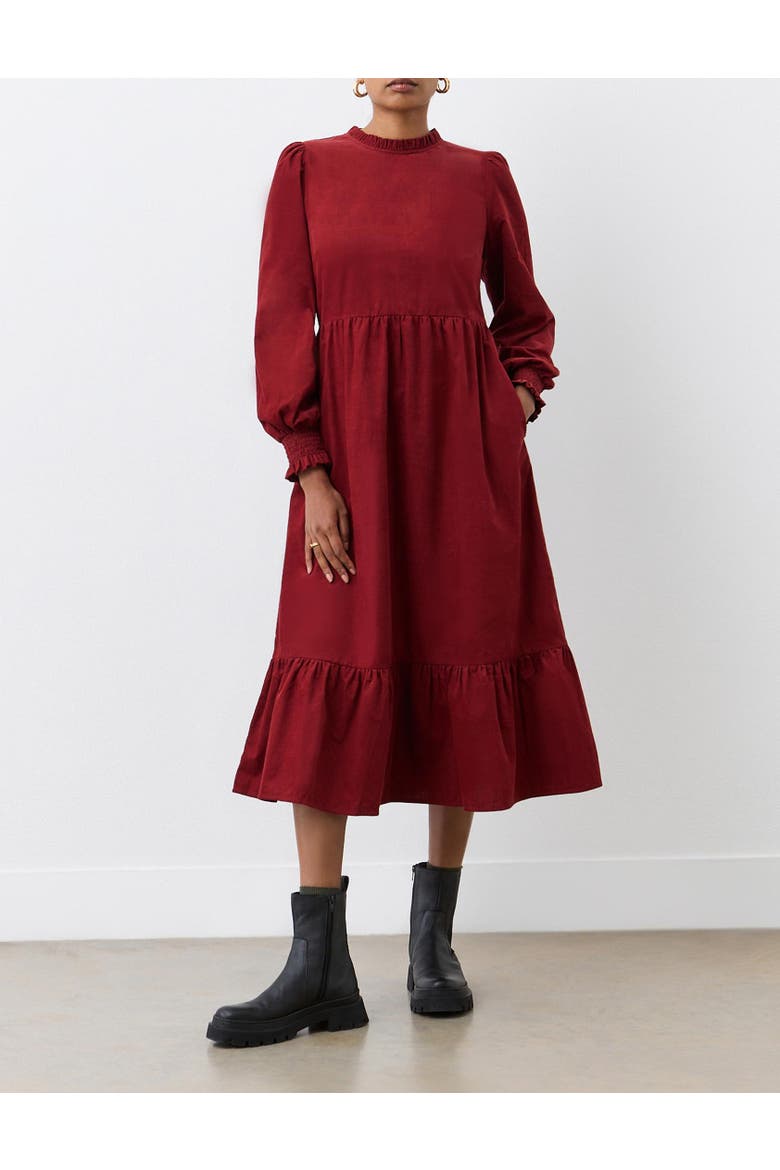 Esme Long Sleeve Corduroy Midi Dress