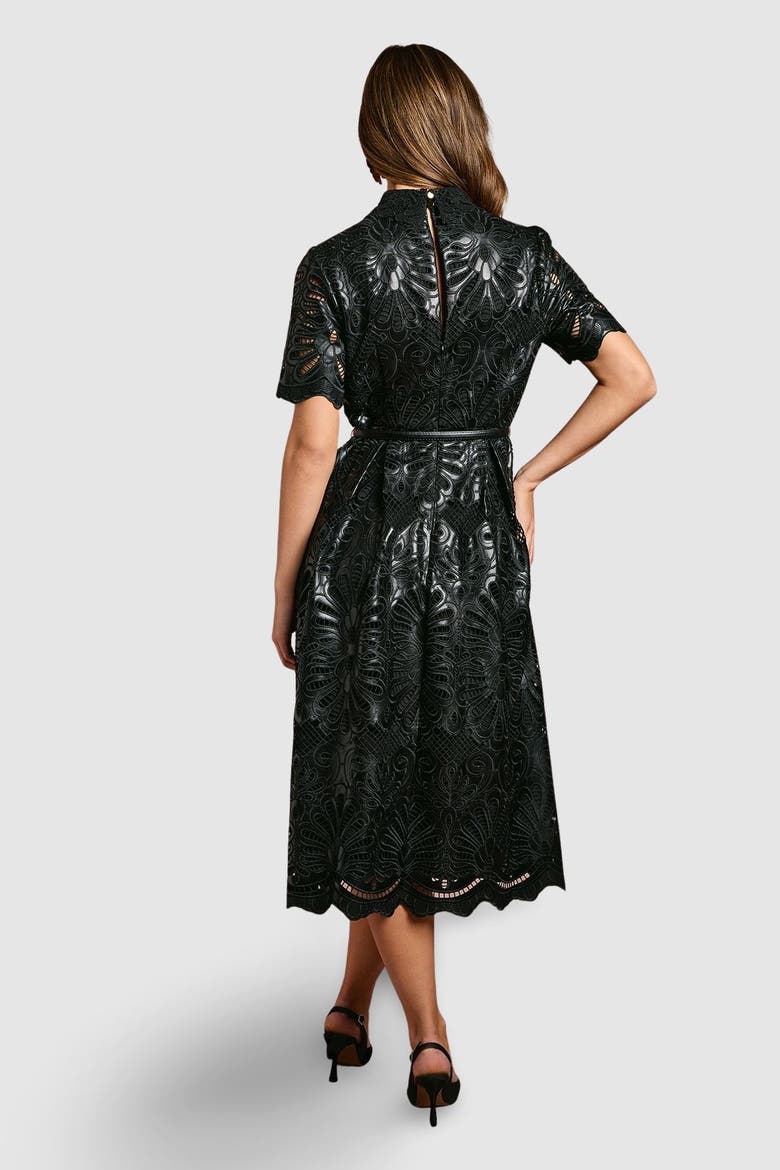 PU Lace Midi Dress