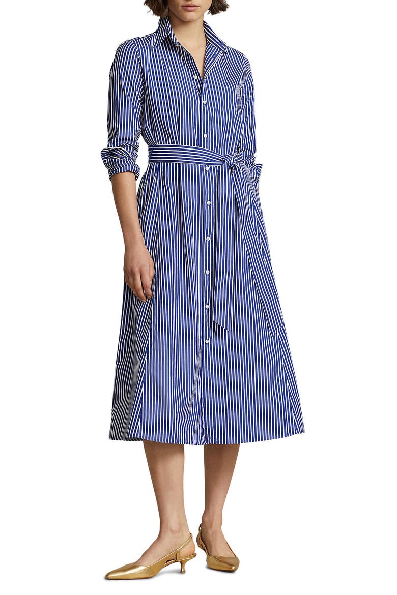 Ashton Long Sleeve Tie Waist Shirtdress