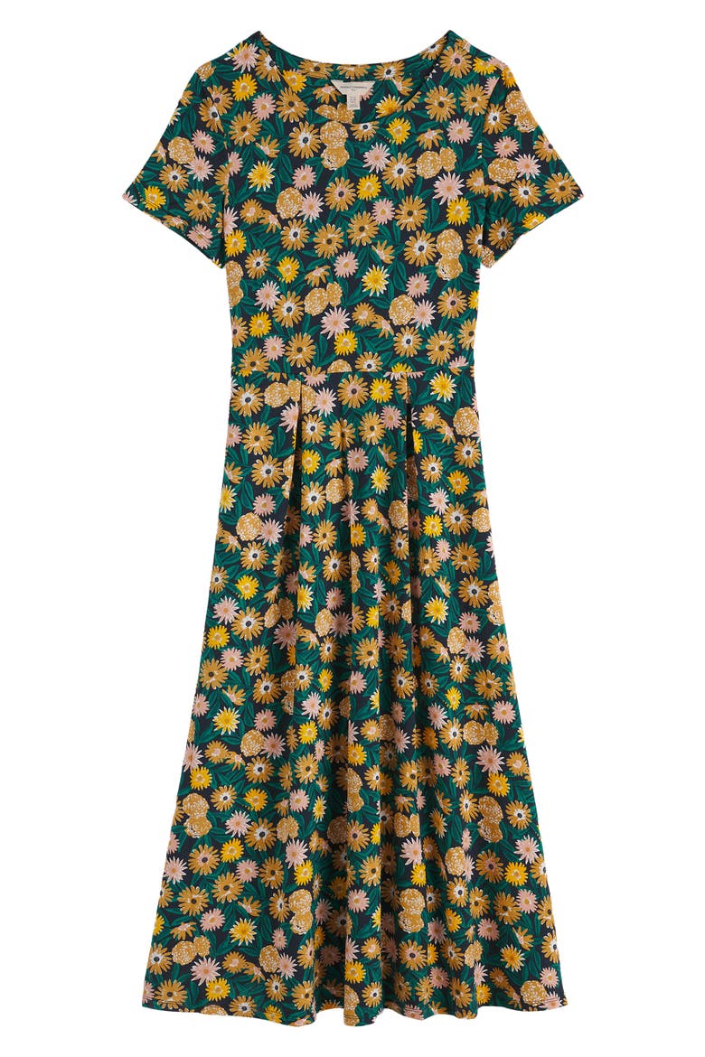 Veronica Floral Stretch Organic Cotton Midi Dress