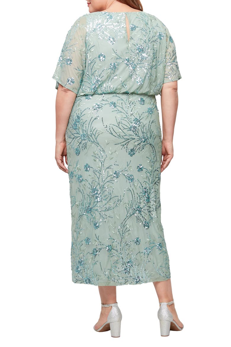 Sequin Blouson Midi Dress