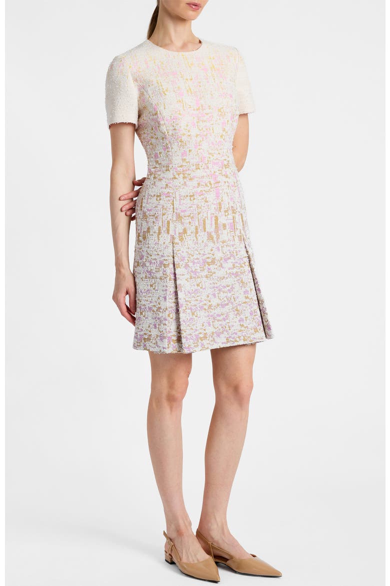 Indira Short Sleeve A-Line Dress in Ombré Jacquard