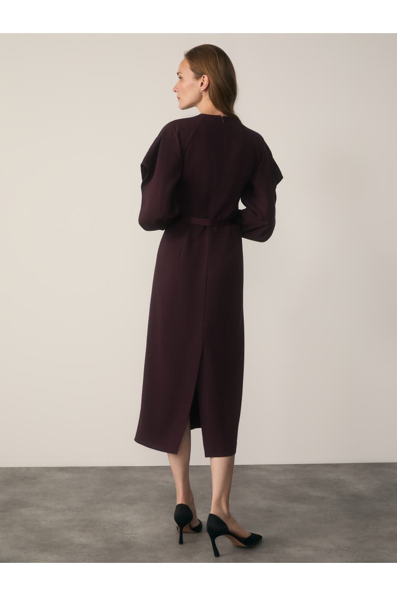 Asti Long Sleeve Midi Crepe Dress