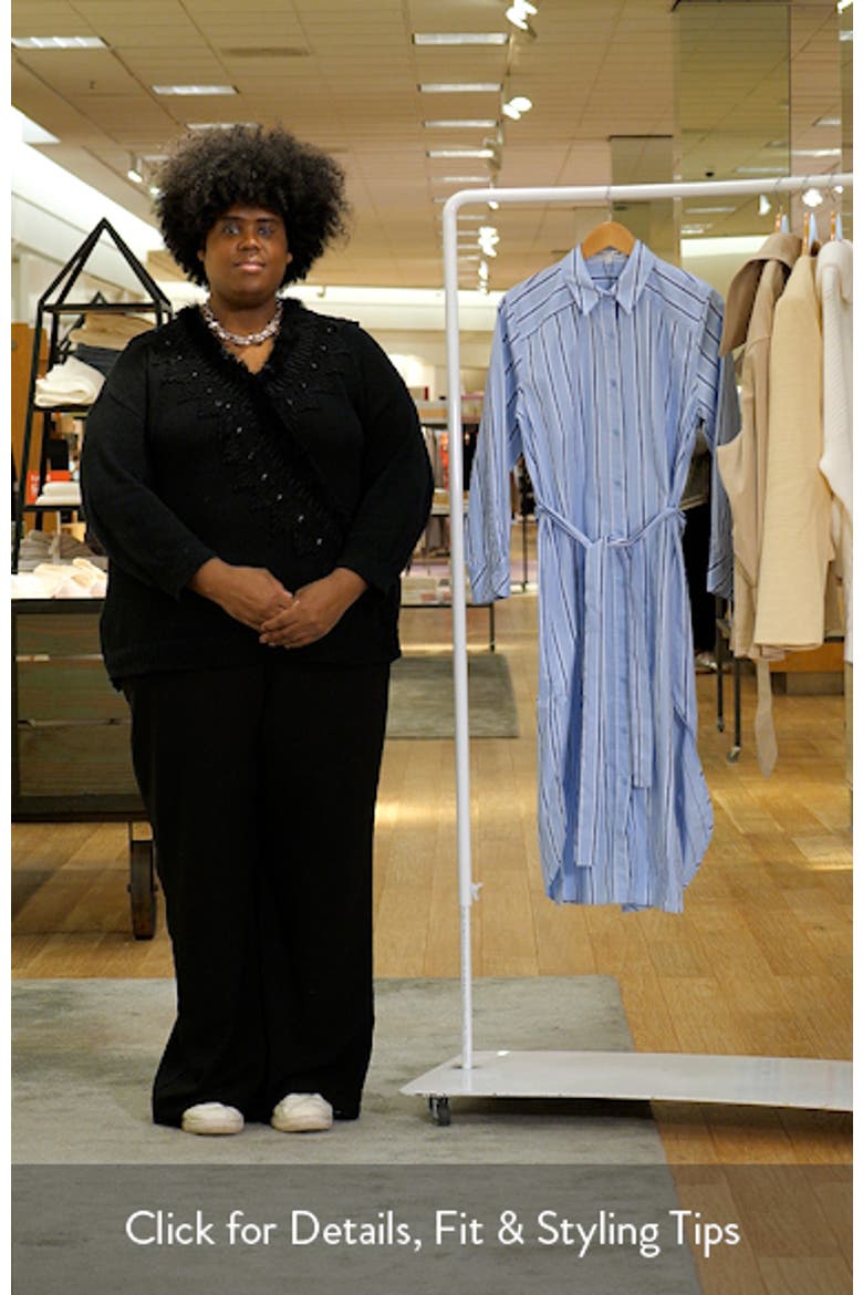 Stripe Long Sleeve Maxi Shirtdress