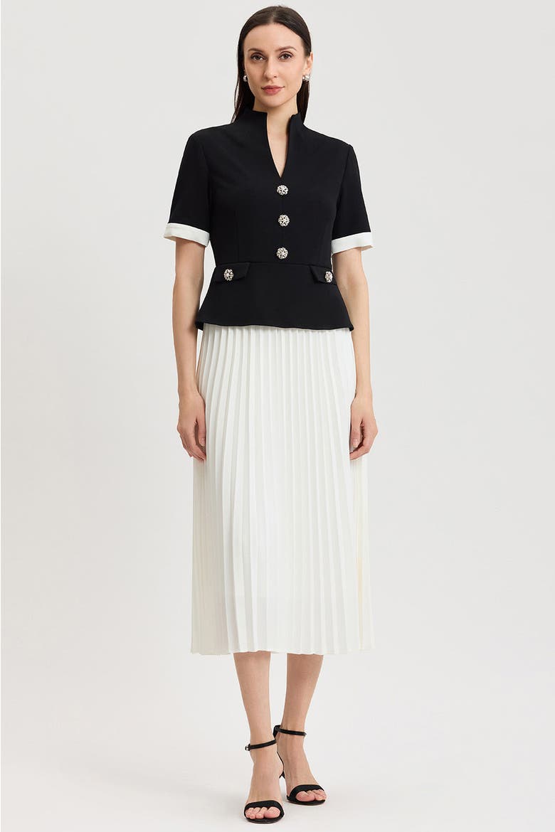 Noelle Pleated Crepe Maxi Dress