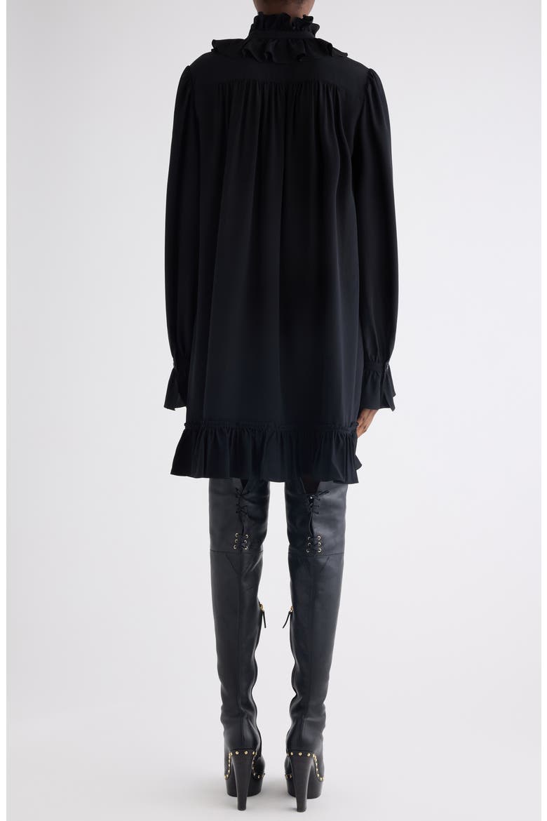 Long Sleeve Organic Silk Crêpe de Chine Minidress