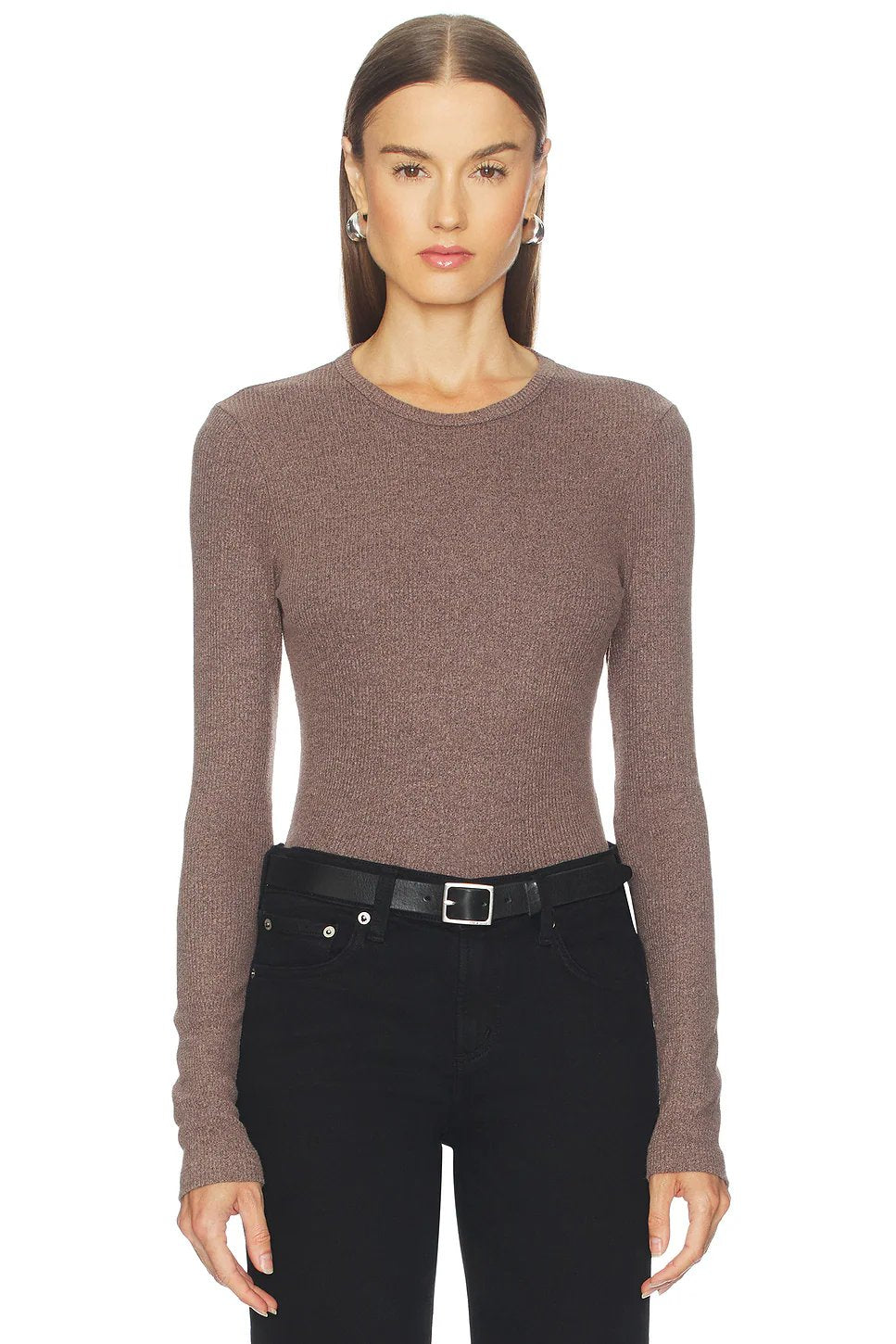 AGOLDE Delphi Slim Tee in Ceramic - Image 1