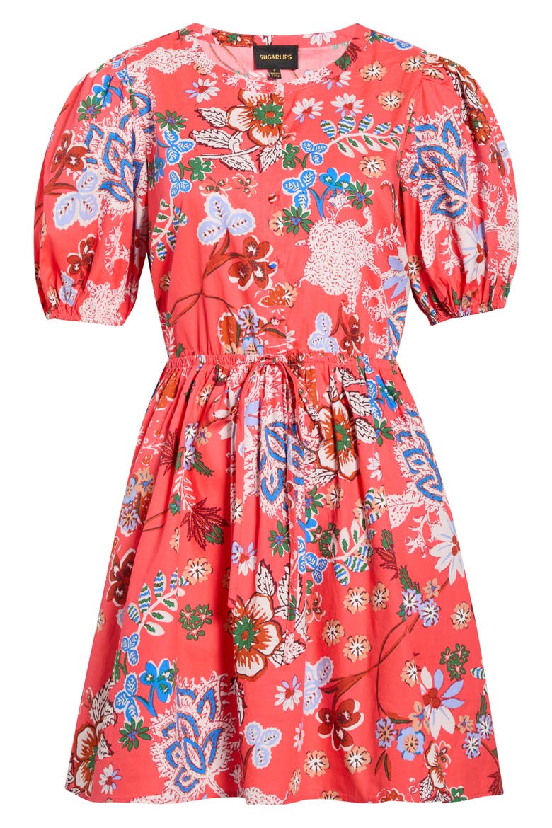 Oreanna Floral Alba Drawstring Waist Cotton Minidress