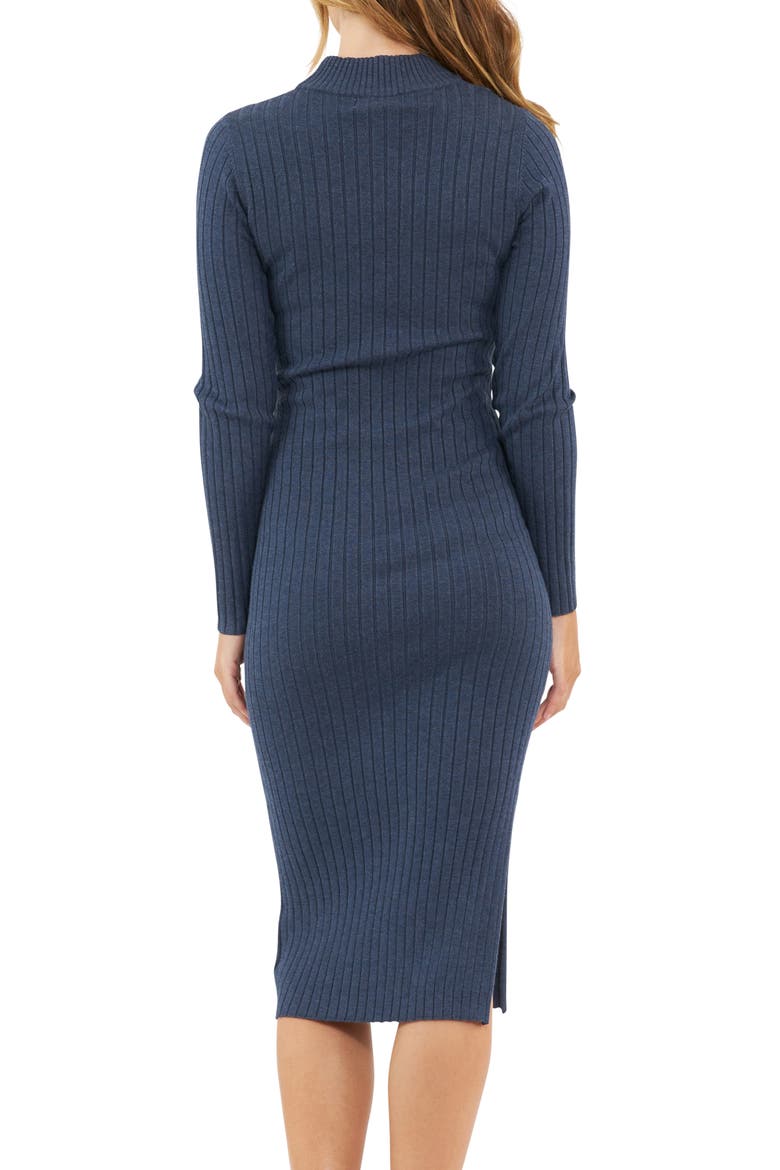 Nella Knit Ribbed Maternity and Nursing Midi Dress