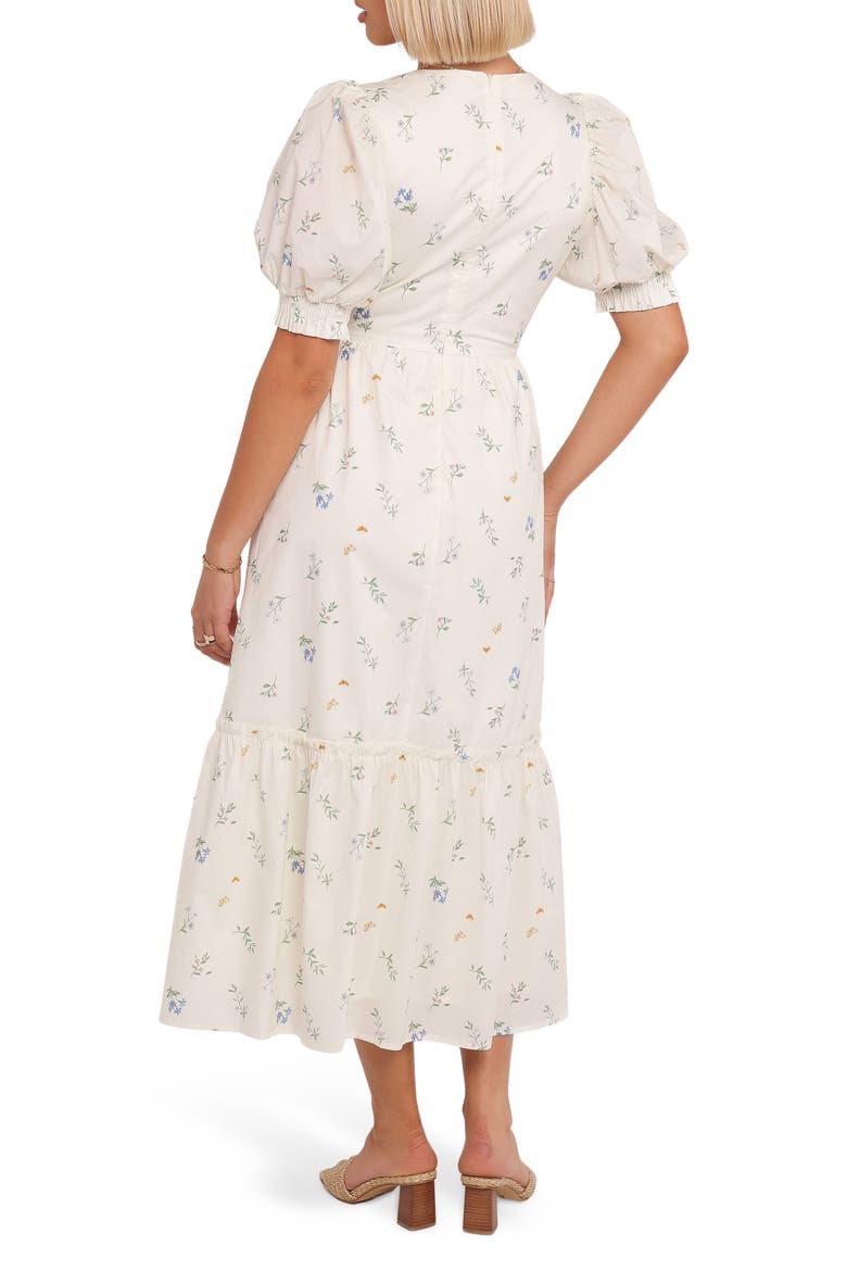 Steele Puff Sleeve Cotton Midi Dress