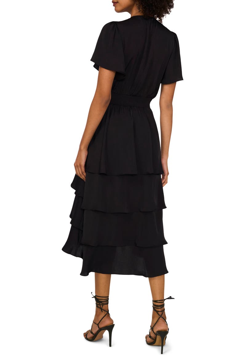 Flutter Sleeve Tiered Dress