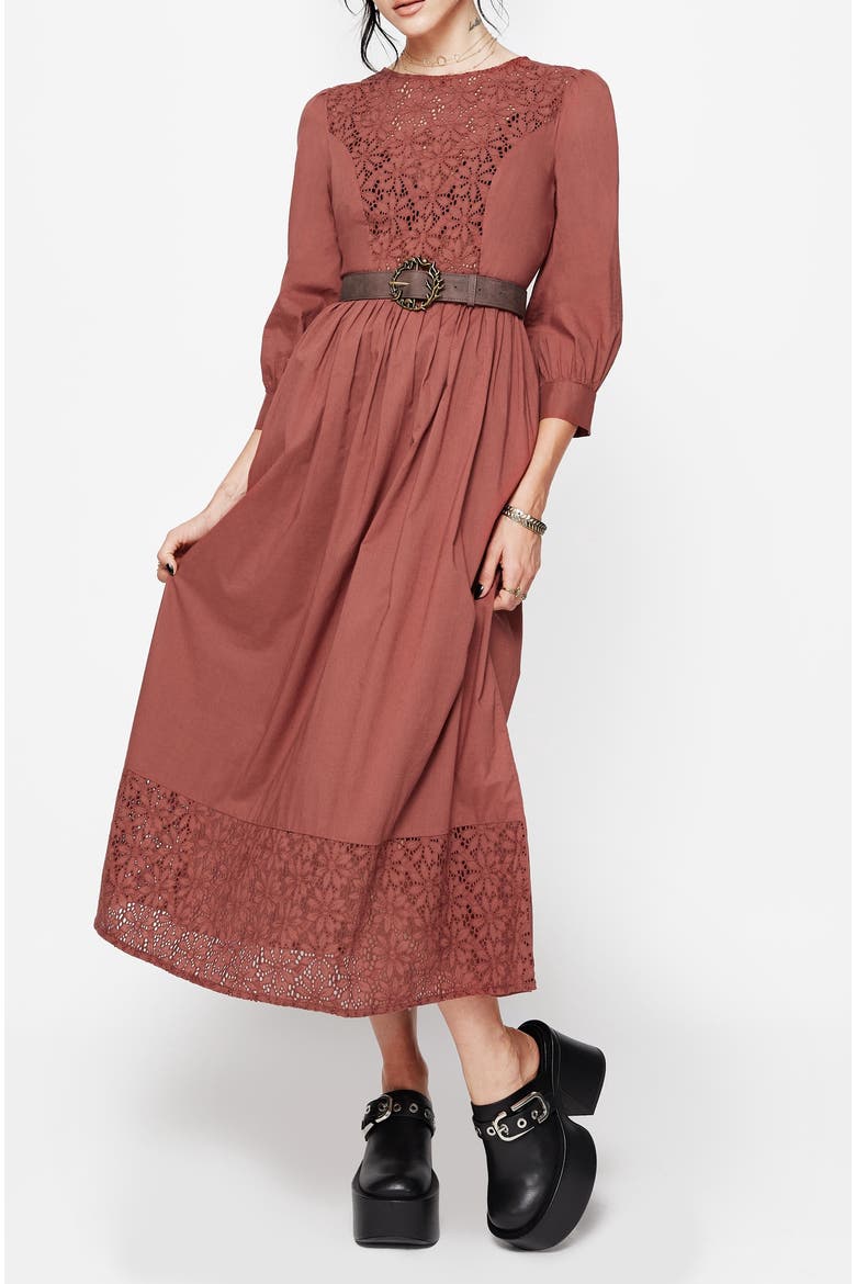 Cavern Cotton Broderie Midi Dress