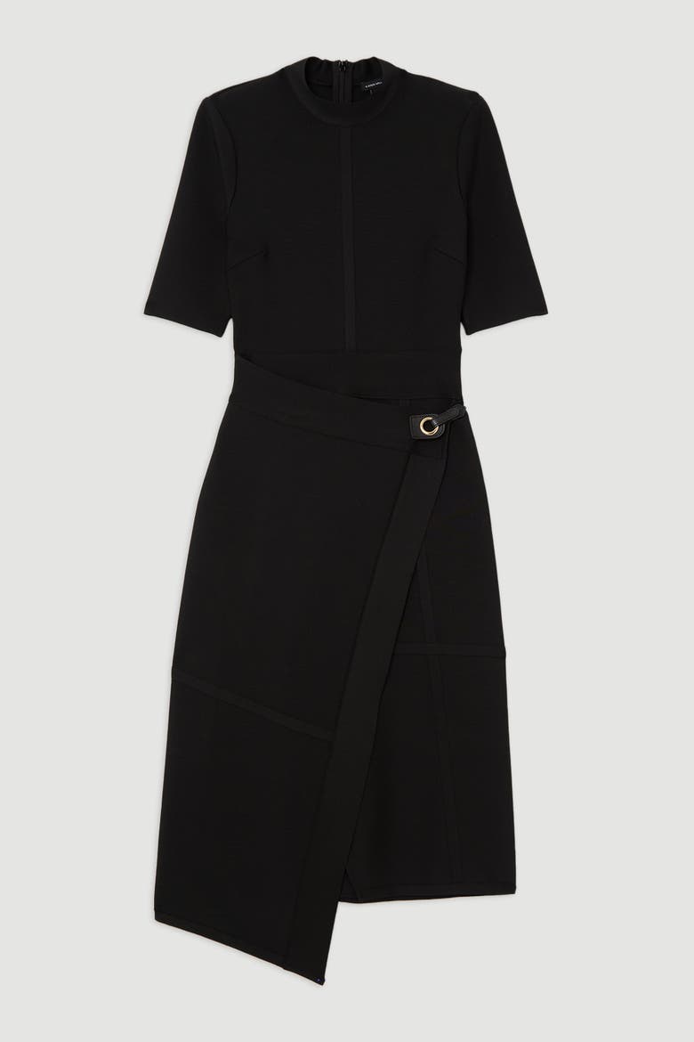 Asymmetric Knit Midi Dress