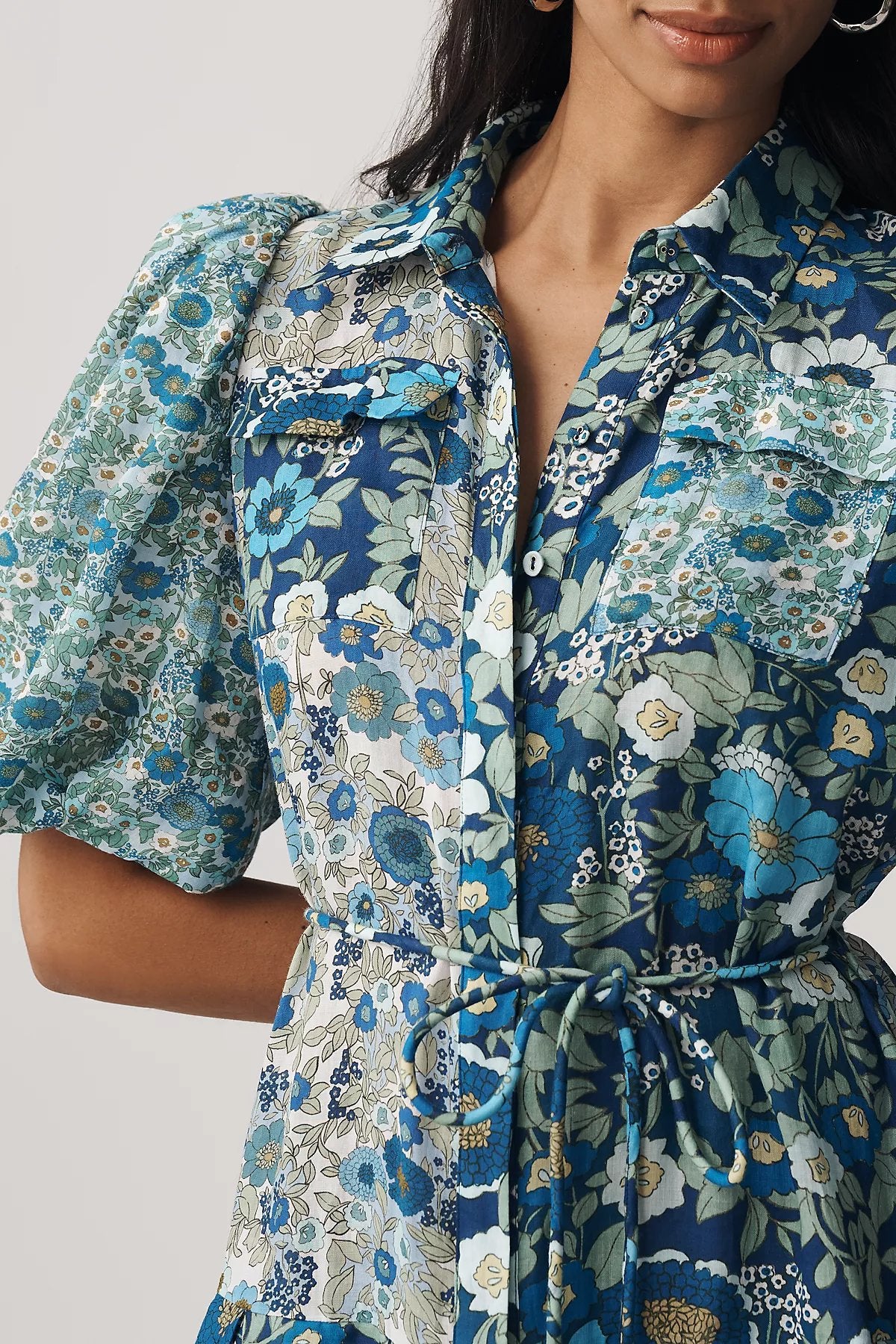 ALÉMAIS Sacha Puff-Sleeve Midi Shirt Dress - Image 4