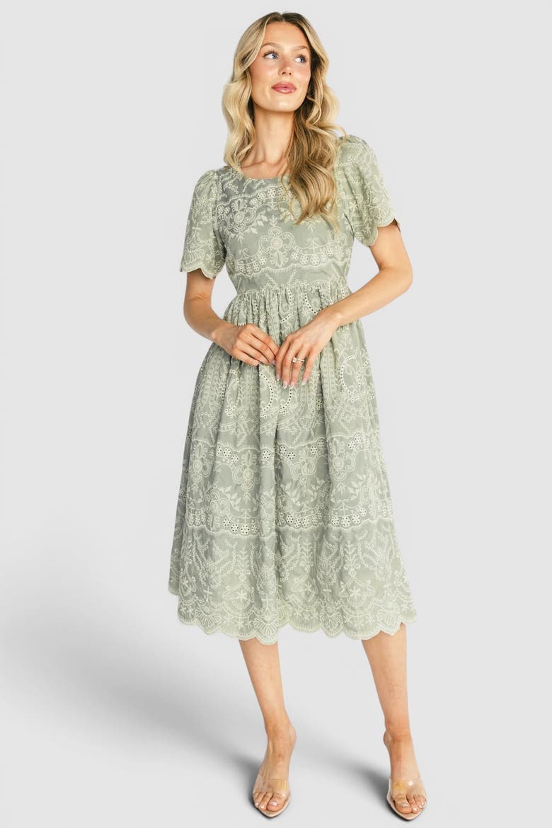 Margot Eyelet Midi Dress