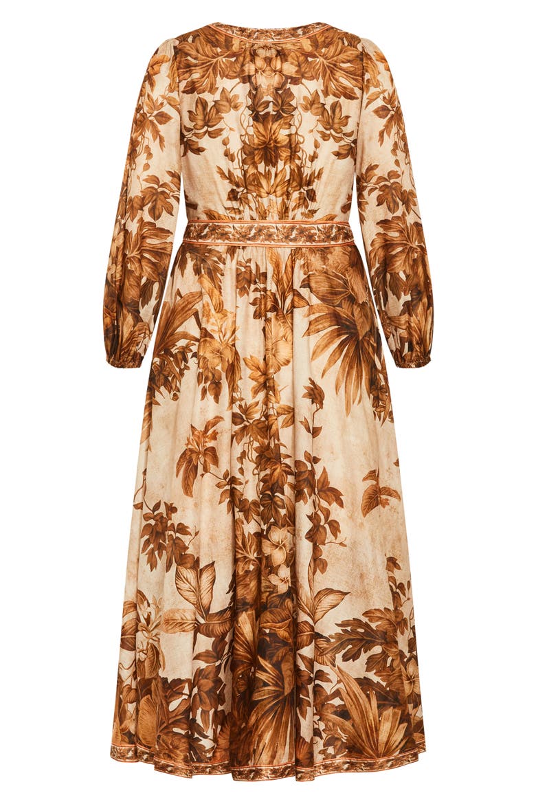 The Maddie Print Long Sleeve Wrap Maxi Dress