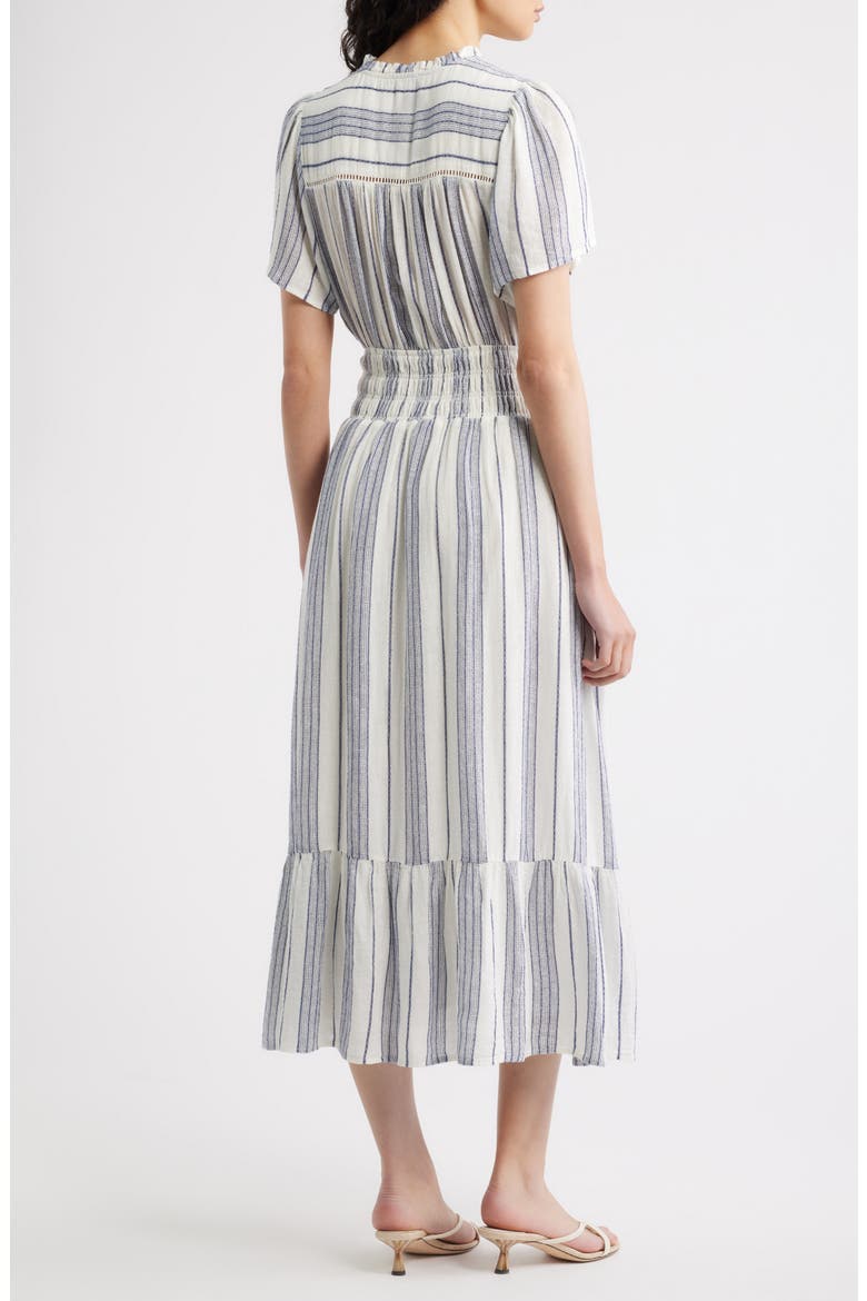 Brent Stripe Smocked Waist Midi Dress