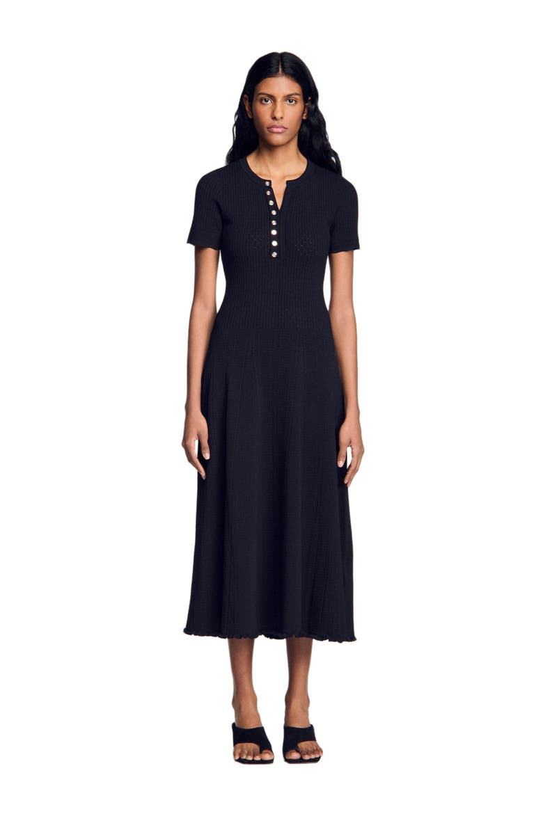 Ribbed knit maxi dress