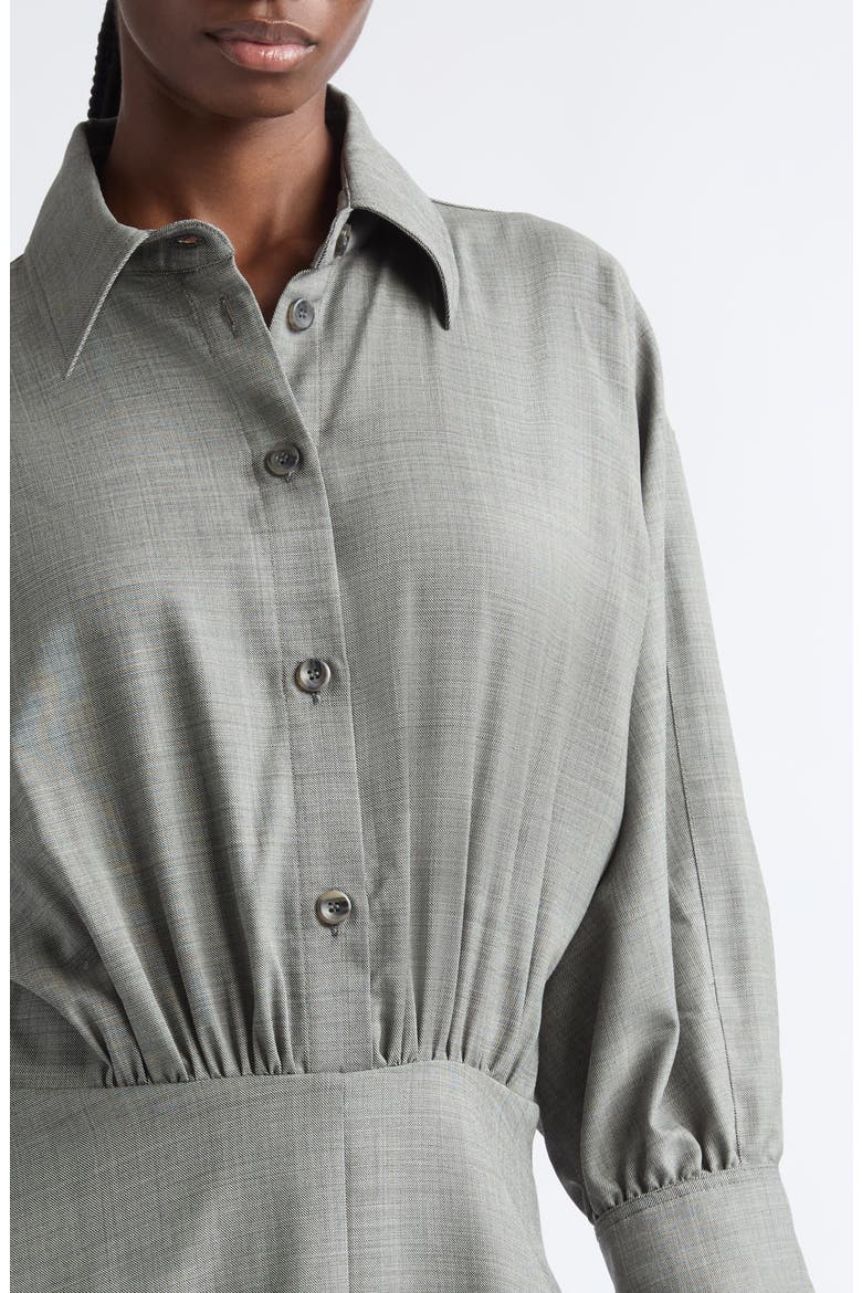 Eleanor Wool Stretch Twill Midi Shirtdress