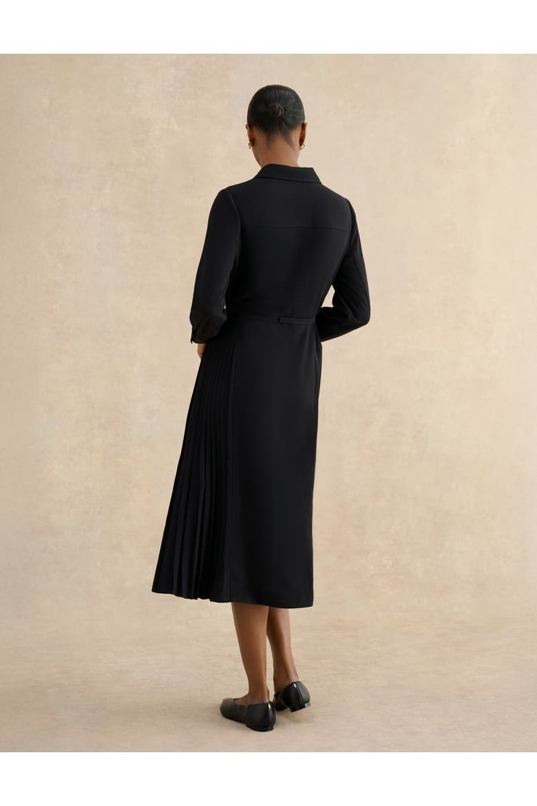 Ginny Belted Pleated Midi Shirt Dress