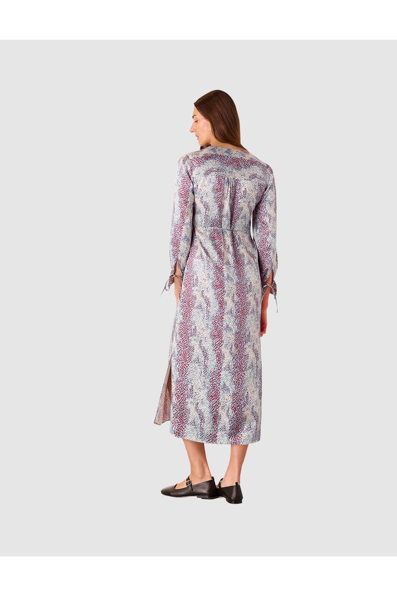 Mottled Snake Print Midi Dress