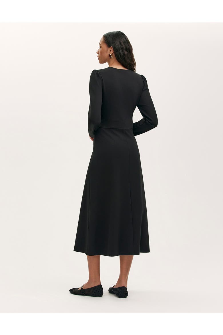 Seraphina Ponte Jersey V-Neck Midi Dress
