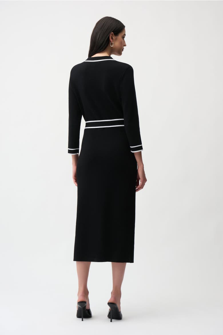 Viscose Shirt Dress with Contrast Piping And Sash