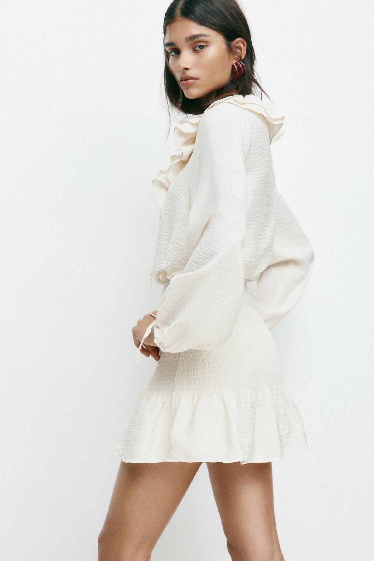 Flounced Crêpe Dress