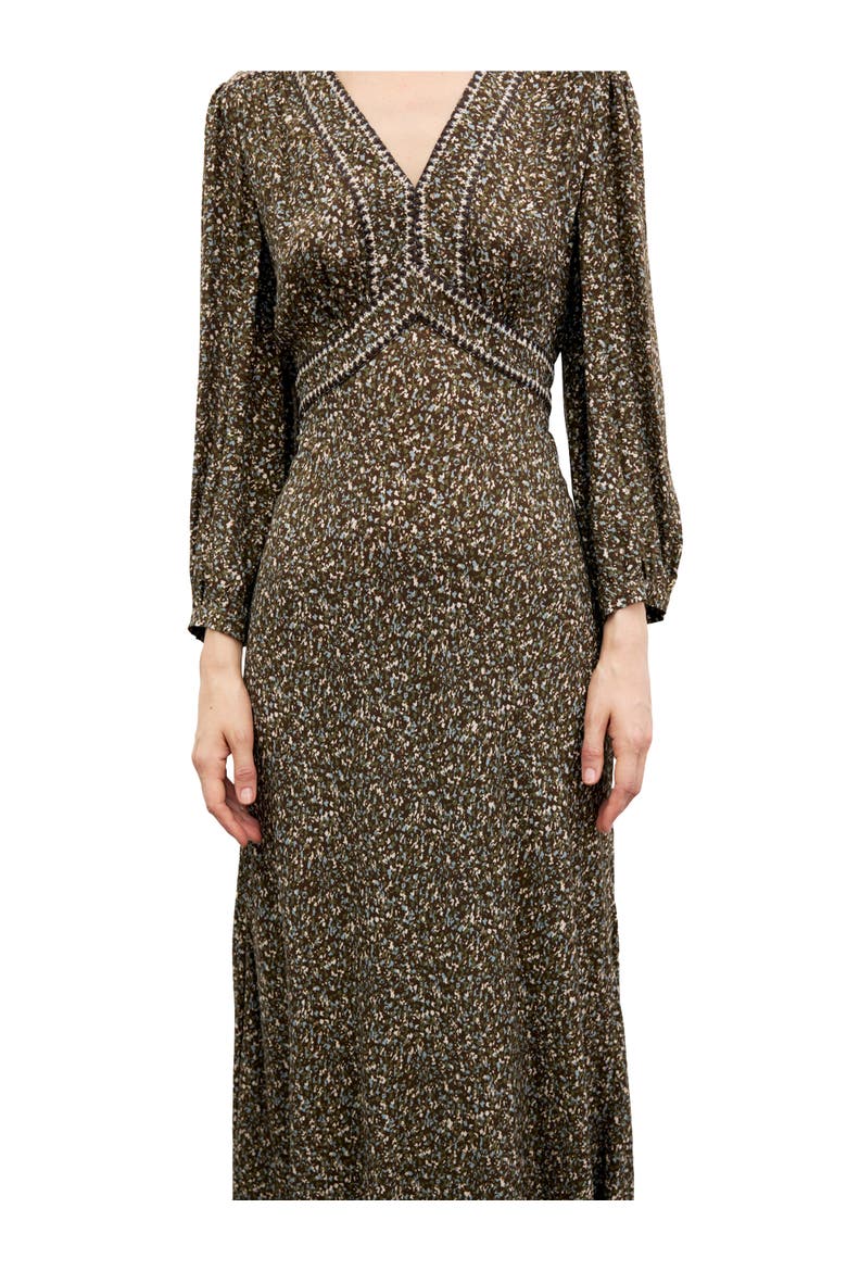 Caryl Abstract Print Midi Dress