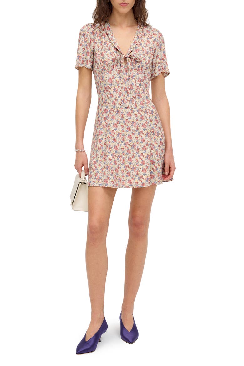Tyra Floral Tie Front Minidress
