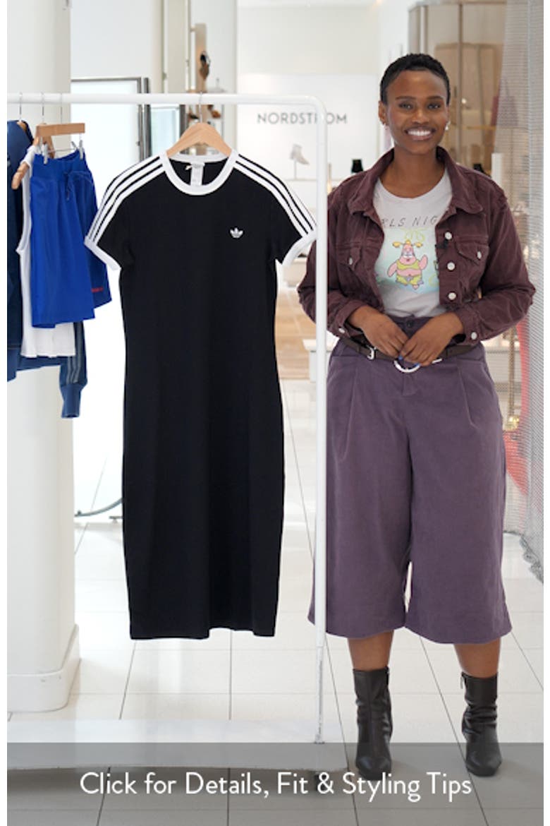 3-Stripes Stretch Cotton Midi Dress