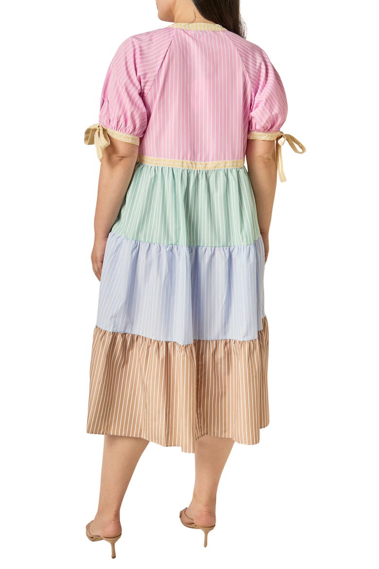 Colorblock Stripe Midi Dress
