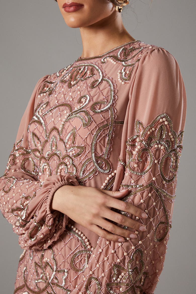 Muse Chiffon Embellished Mini Dress