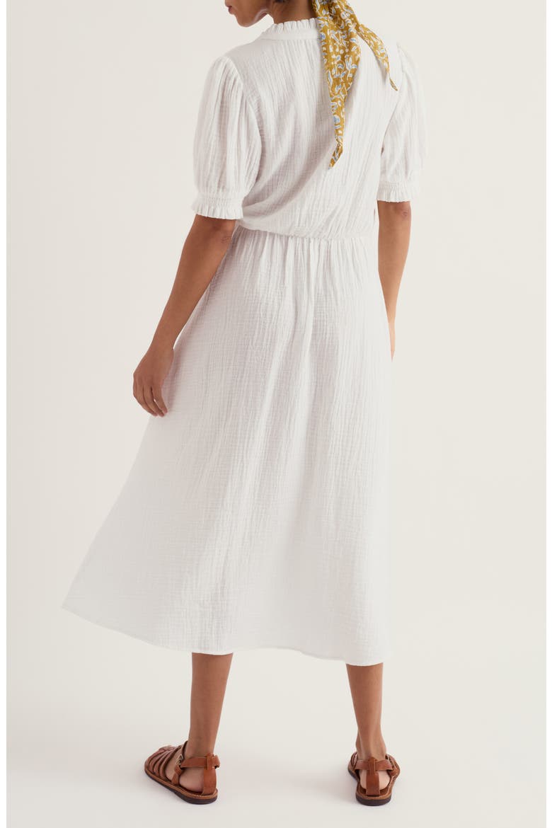 Shore Path Organic Cotton Gauze Midi Dress