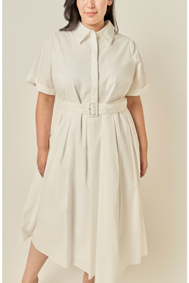 Belted Cotton Midi Dress