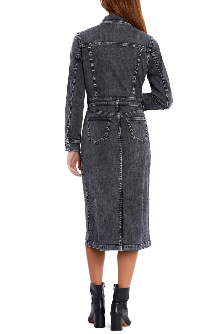 Western Long Sleeve Denim Midi Shirtdress