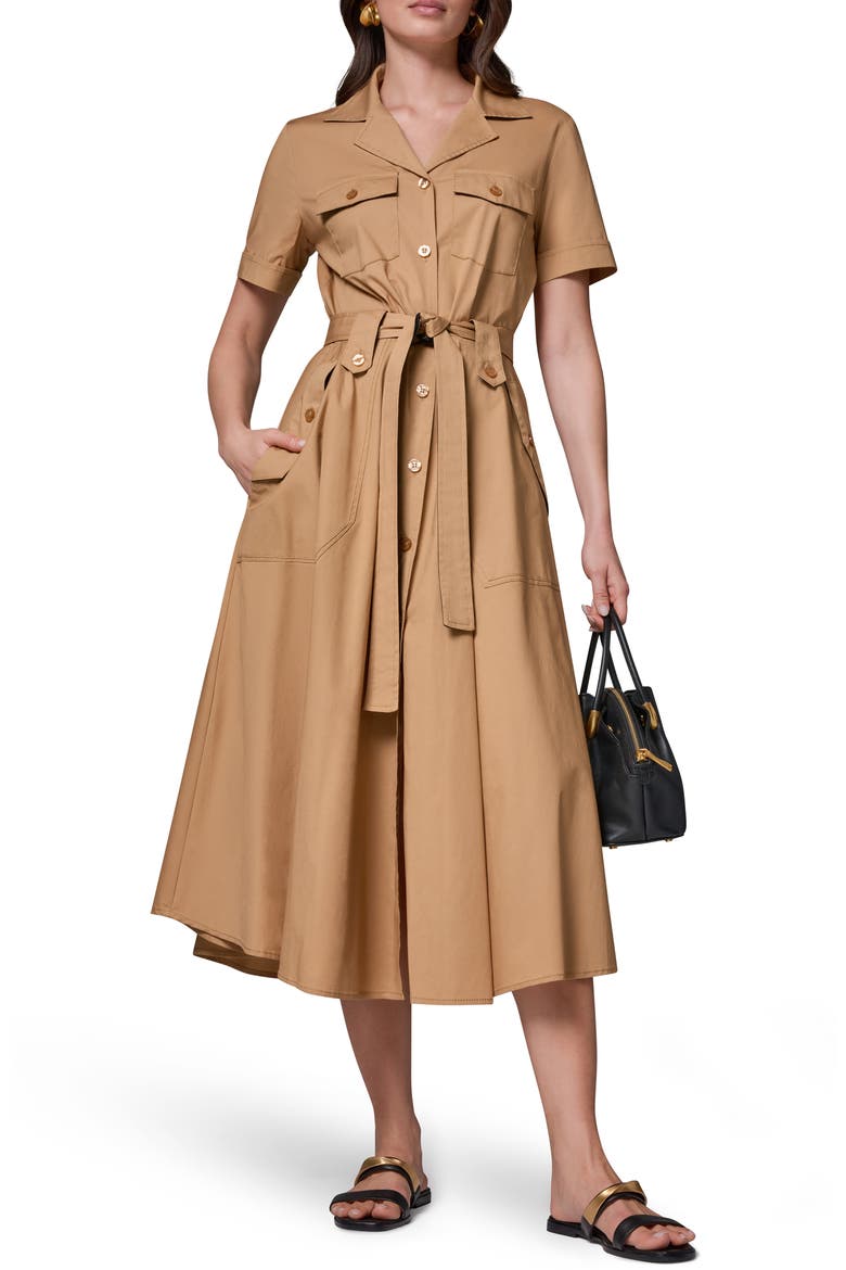 Short Sleeve Stretch Cotton Shirtdress