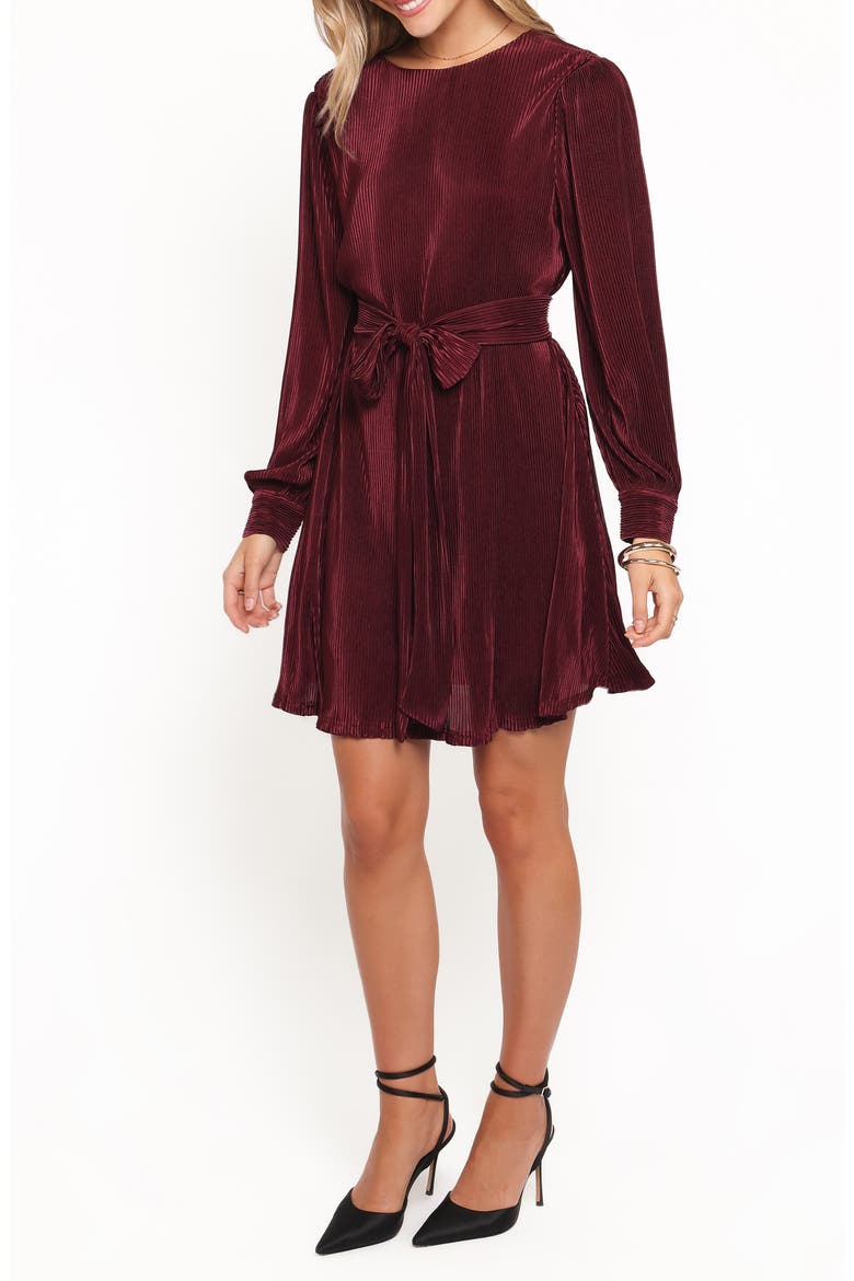 Joy Long Sleeve Plissé Minidress
