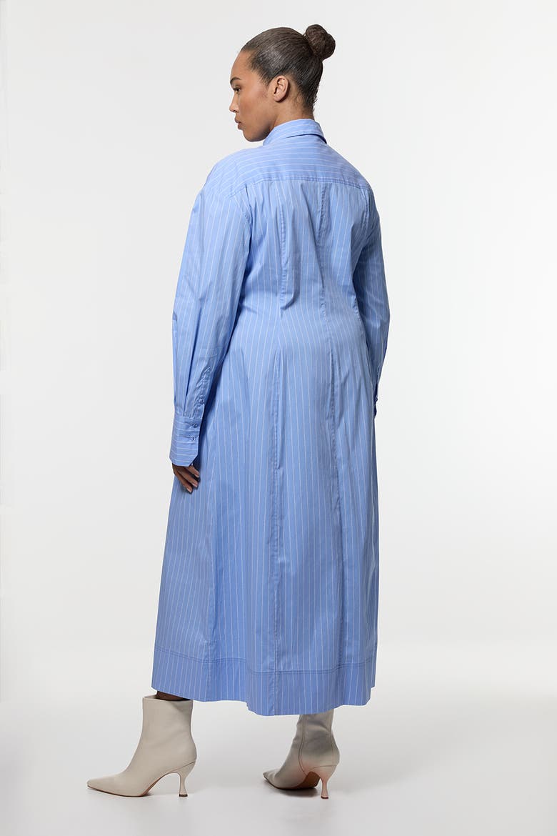 Rosette Woven Shirt Maxi Dress