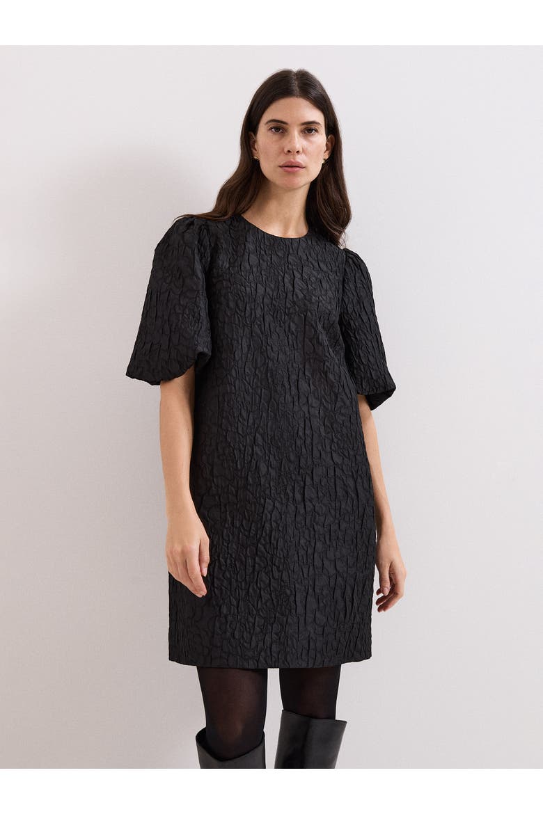Jacquard Round Neck Mini Dress