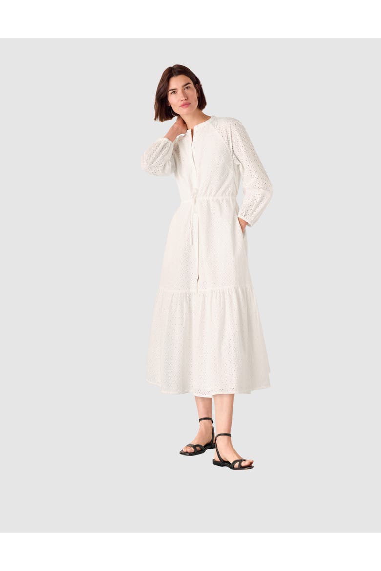 Long Sleeve Broderie Midi Dress