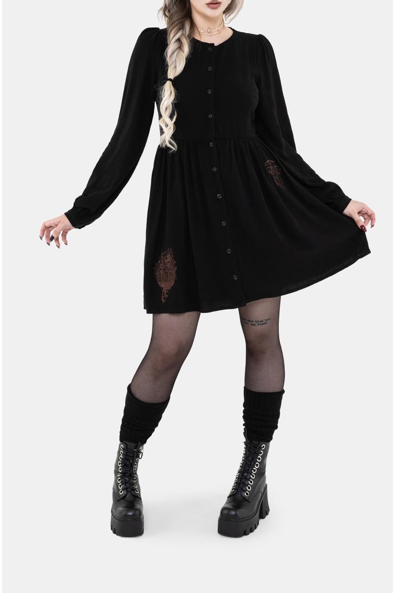 Hexborn Linen-blend Baba Yaga Mini Dress