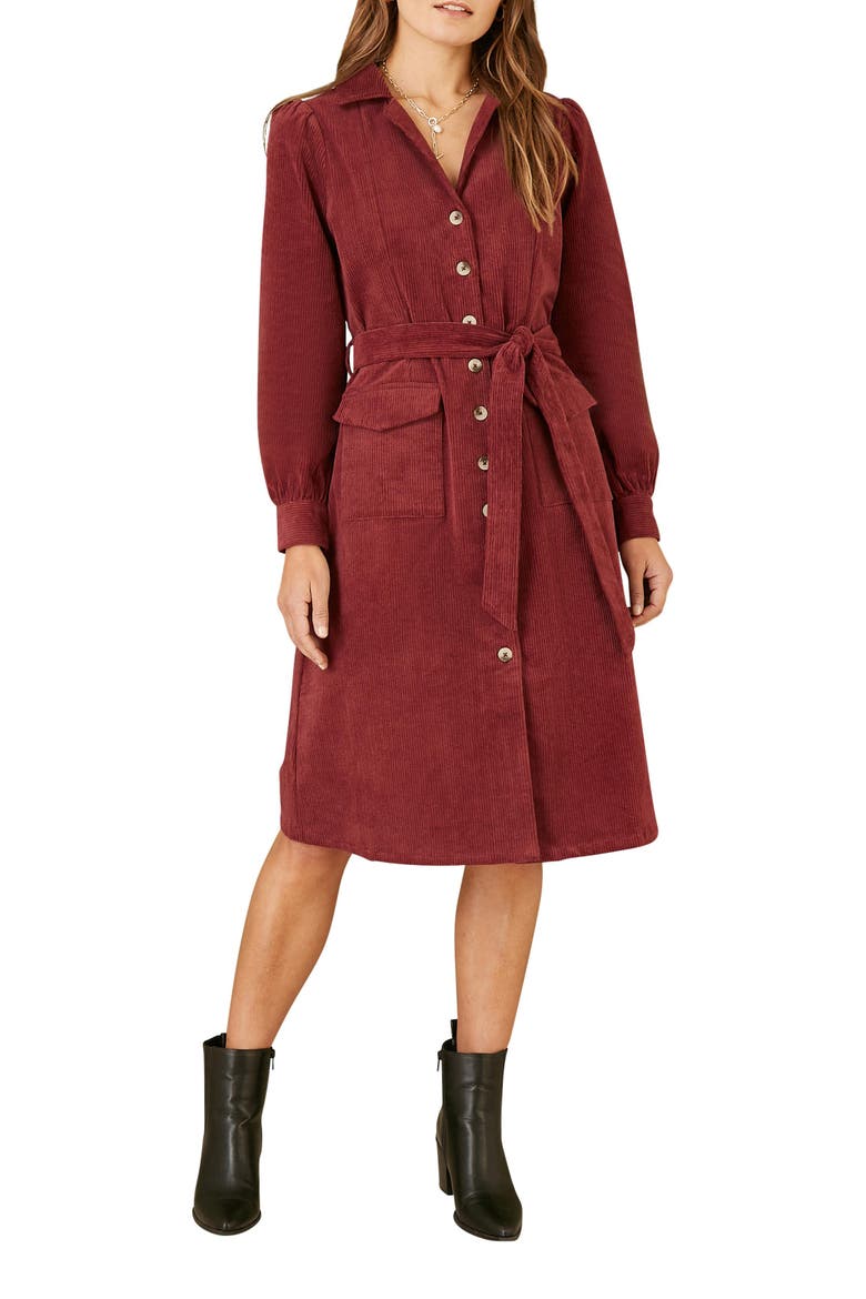 Cord Midi Shirt Dress