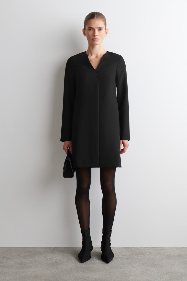 Tailored Wool-Blend Mini Dress