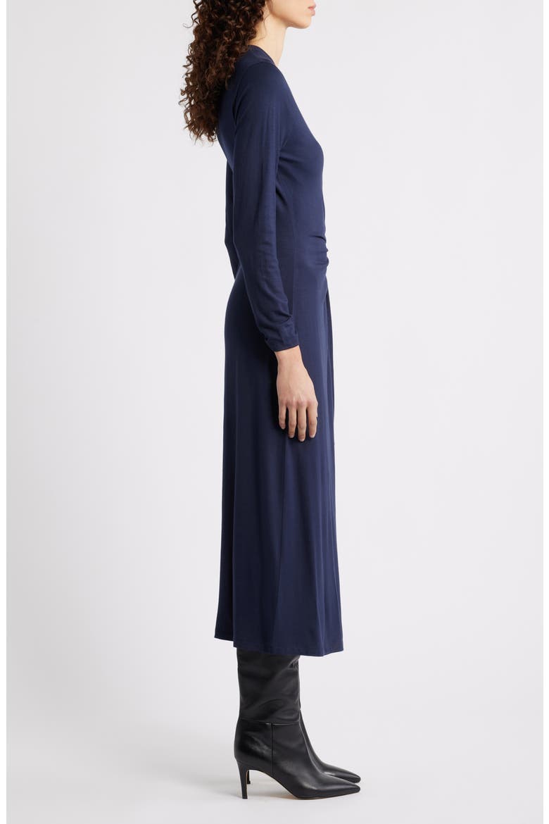 Erlot Side Tie Long Sleeve Midi Dress