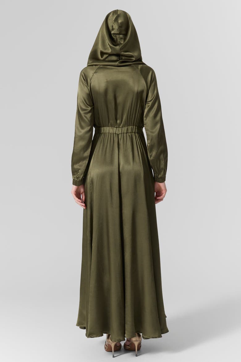 Silk Hooded Maxi Dress