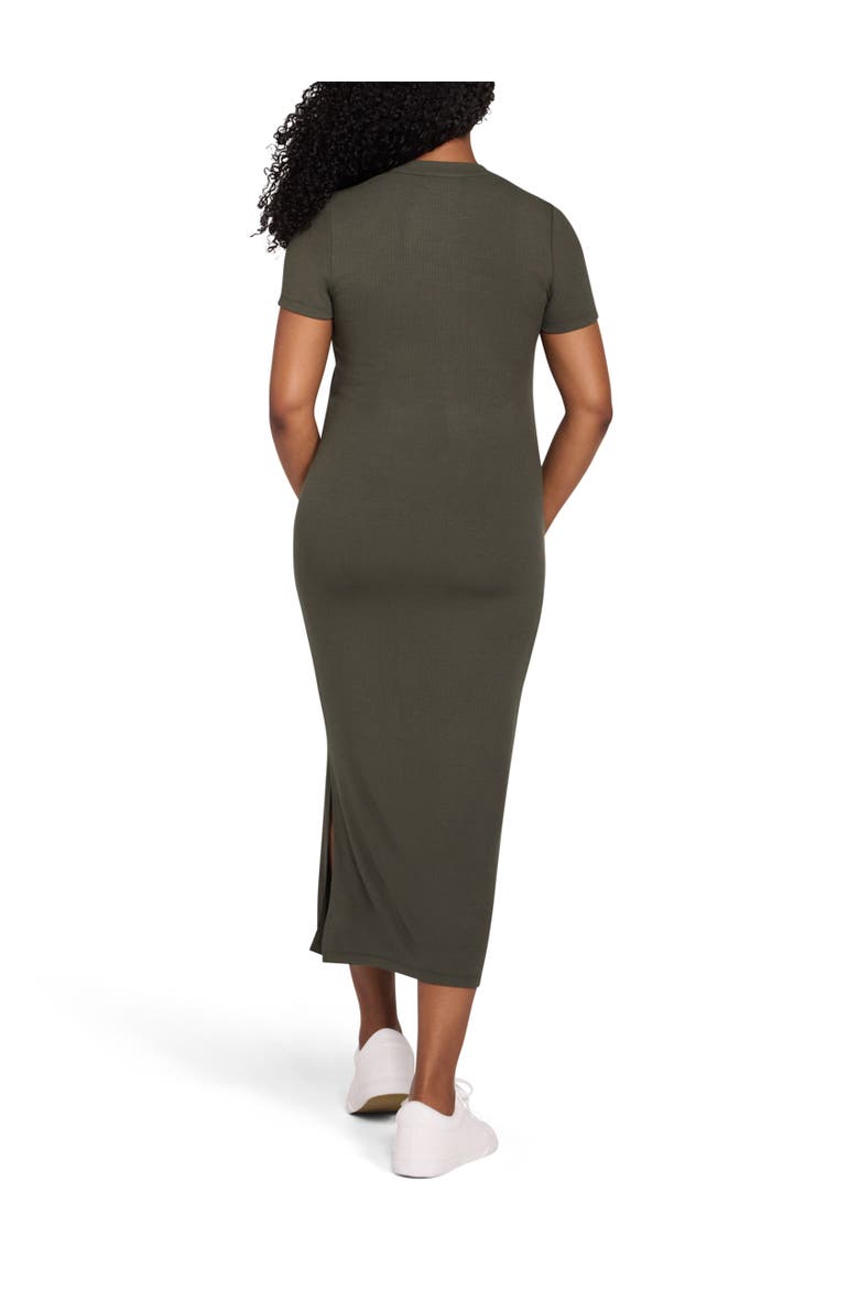 Crew Neck Short Sleeve Nursing Midi Dress
